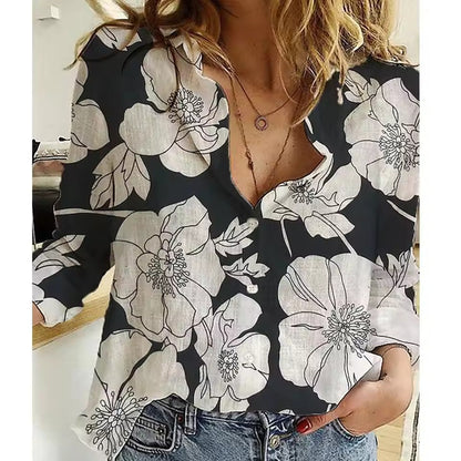 Elegant Women's Floral Printed Shirt