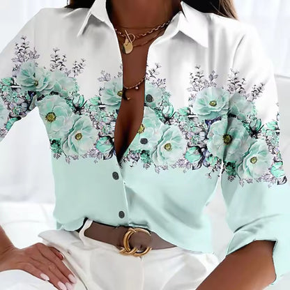 Elegant Women's Floral Printed Shirt