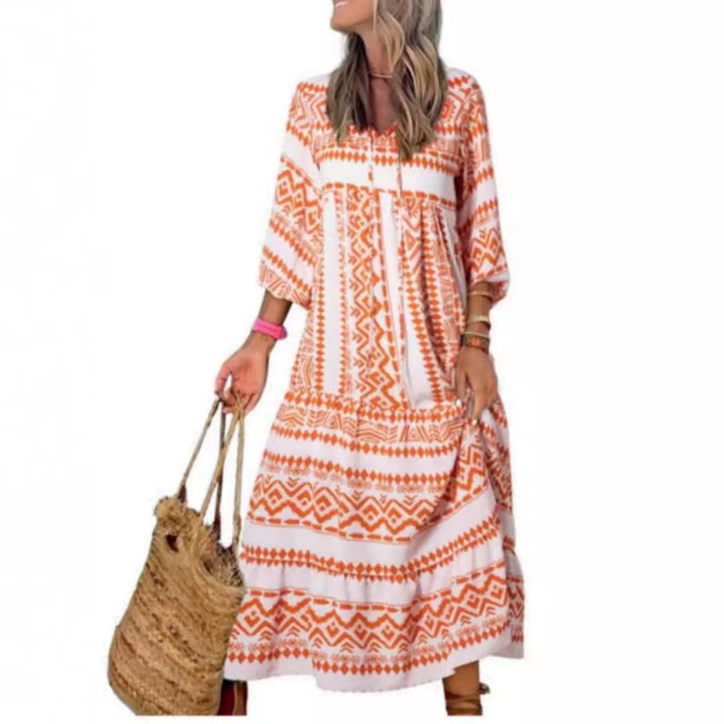 Summer Women's Vintage Printed Bohemian Dress