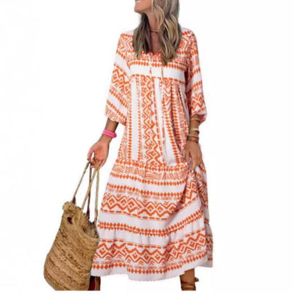 Summer Women's Vintage Printed Bohemian Dress