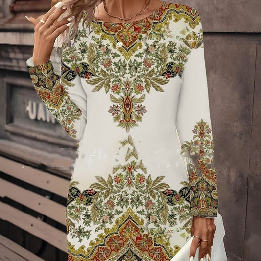 Christmas New Women's Clothes Long Sleeve T-shirt Dress