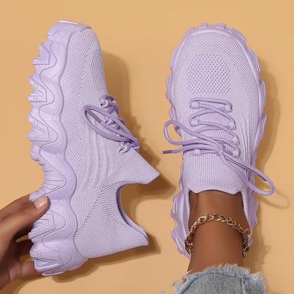 Plus Size Women's Sports Breathable Fly-knit Socks Shoes