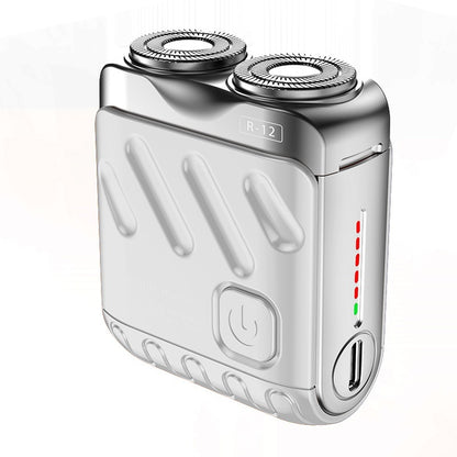 Portable Rotary Dual Ring Electric Shaver,Travel Mini Shaver