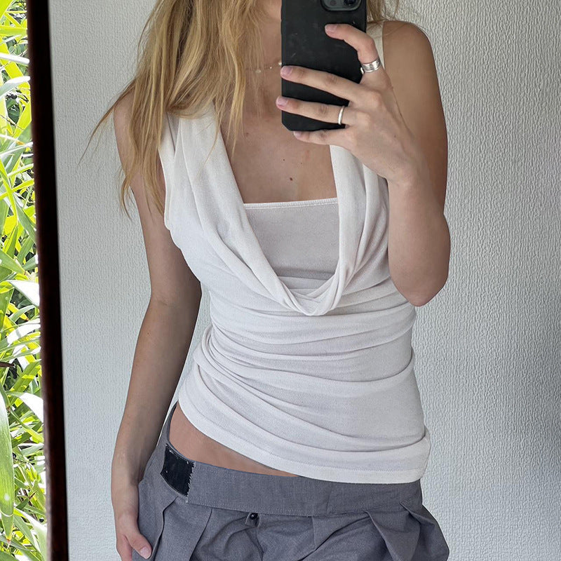 Two-piece Swing Collar Shoulder Vest