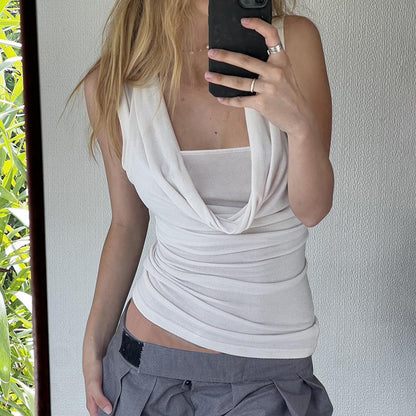 Two-piece Swing Collar Shoulder Vest