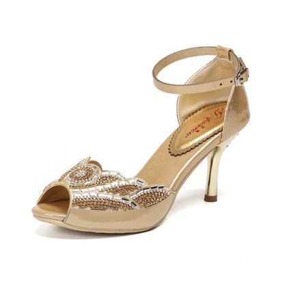 Fashion Trend High Heels Ladies Summer Solid Color Sandals High Heels