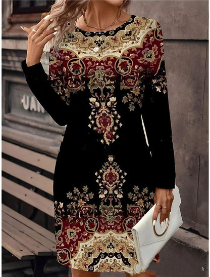 Christmas New Women's Clothes Long Sleeve T-shirt Dress