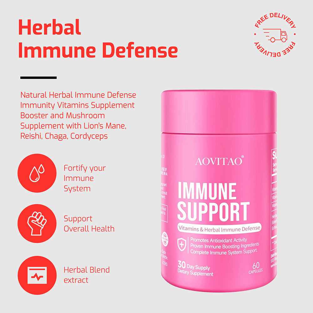 Natural Herbal Immune Defense Immunity Vitamins Supplement Booster And Mushroom Supplement