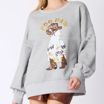 Women's Halloween Skull Sequined Sweater Loose