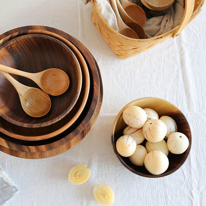 Kitchen Natural Wooden Bowl - Fruit Bowl, Salad Bowl , Food Container.