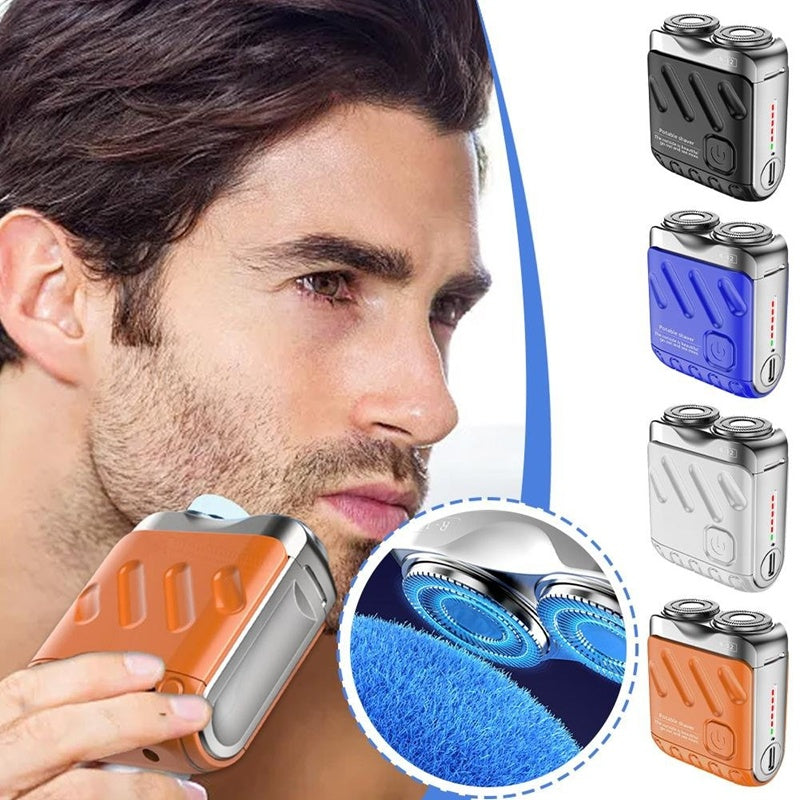 Portable Rotary Dual Ring Electric Shaver,Travel Mini Shaver