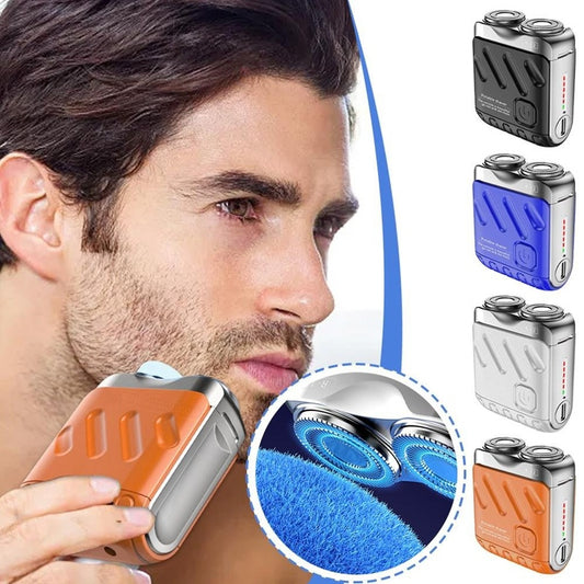 Portable Rotary Dual Ring Electric Shaver,Travel Mini Shaver