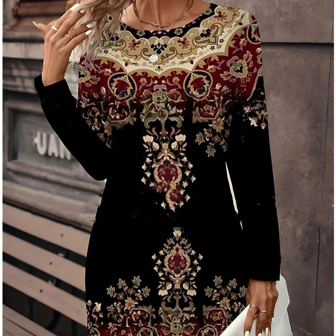 Christmas New Women's Clothes Long Sleeve T-shirt Dress