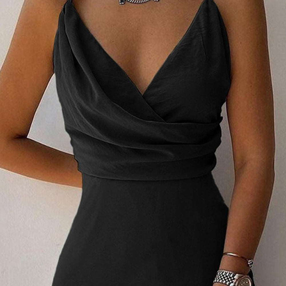 V-neck Slit Sling summer Dress