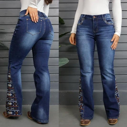 Women's High-Waist Heavily Ripped Jeans, Wide-Leg Full-Length Jeans With A Destroyed Streetwear Finish, Light-Wash Denim For All Seasons