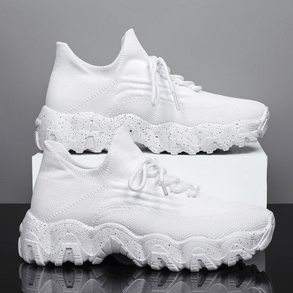 Plus Size Women's Sports Shoes Breathable Fly-knit Socks Shoes