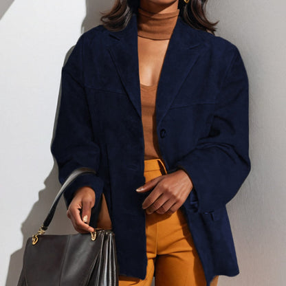 Elegance Retro Brown  Long Sleeve Suit Coat