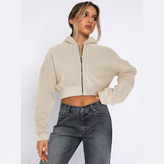 Long Sleeve Fleece Zipper Cardigan Hoodie