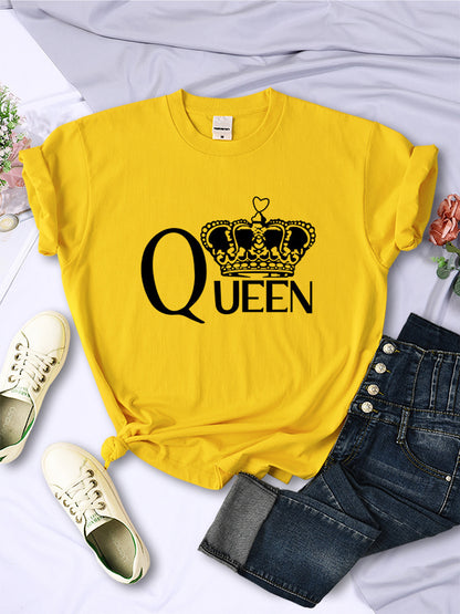 Queen'S Big Crown Printed Women T Shirts