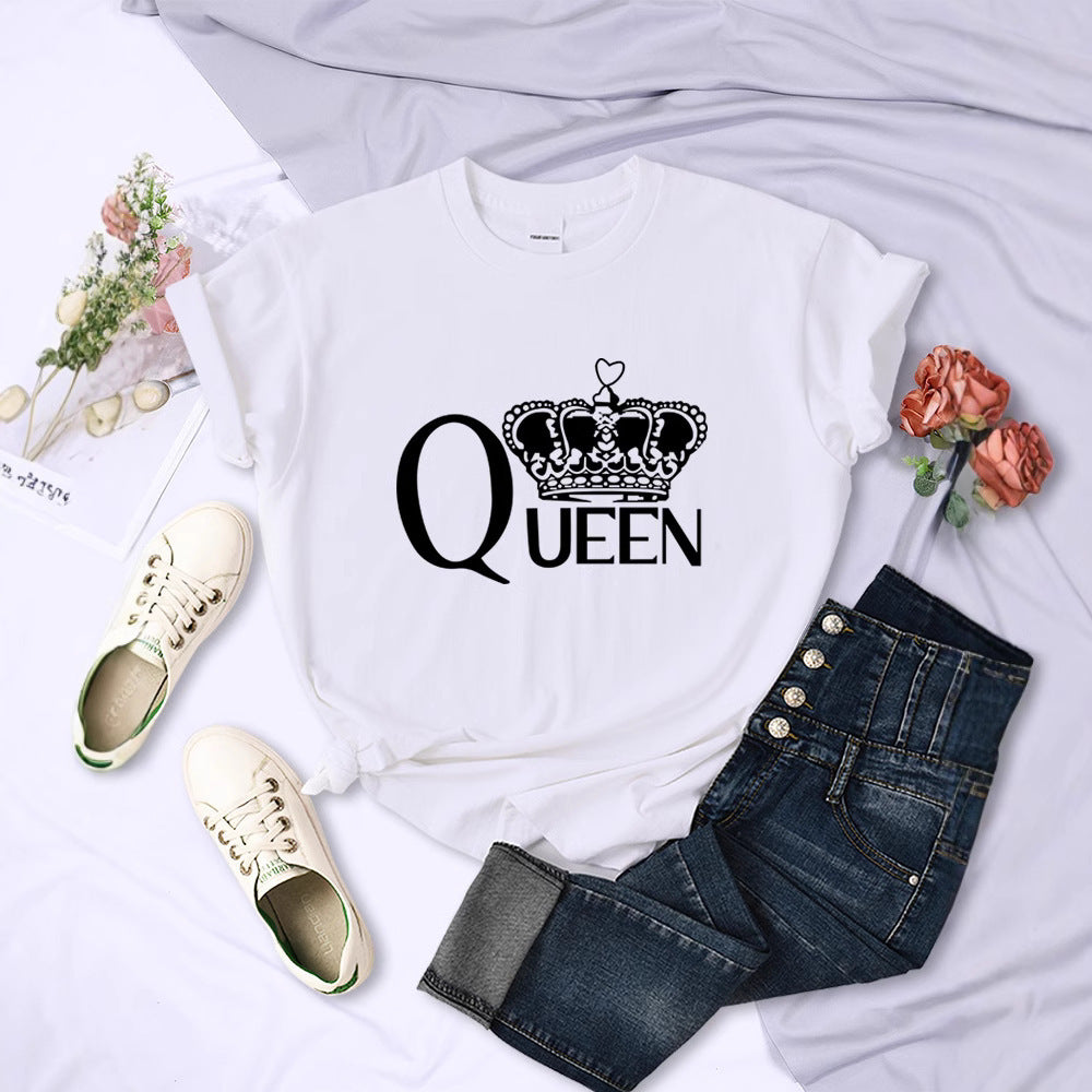 Queen'S Big Crown Printed Women T Shirts