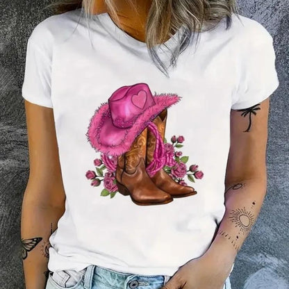 Cowgirl Floral Print T-shirt