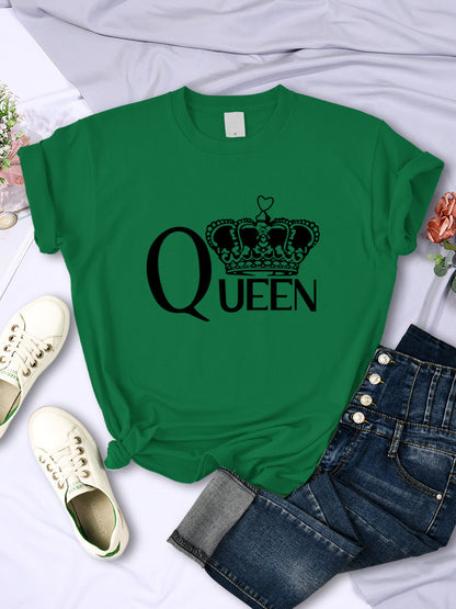 Queen'S Big Crown Printed Women T Shirts