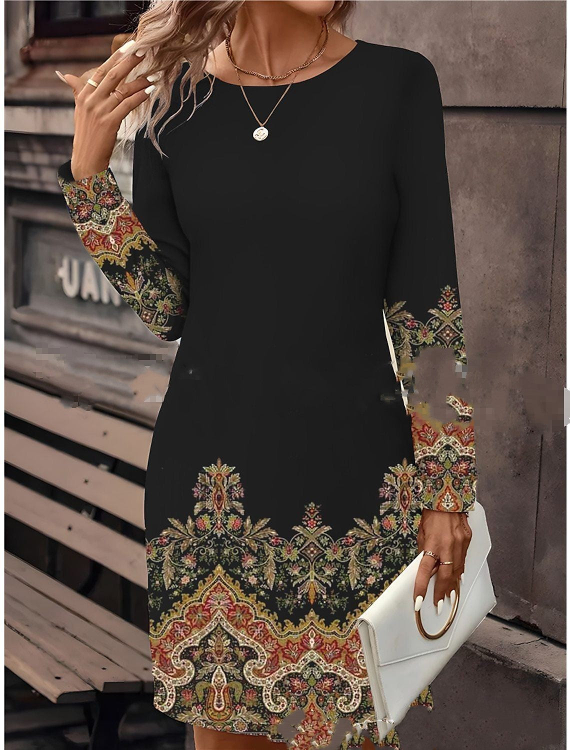 Christmas New Women's Clothes Long Sleeve T-shirt Dress