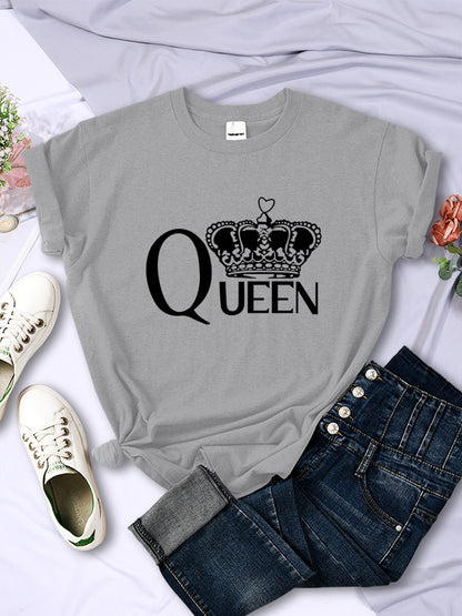 Queen'S Big Crown Printed Women T Shirts