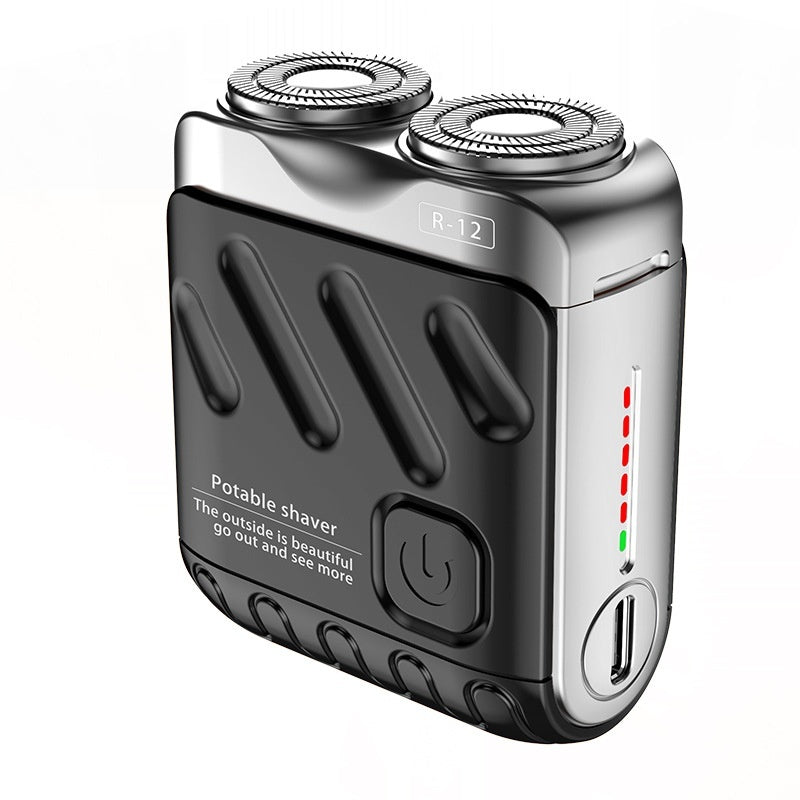 Portable Rotary Dual Ring Electric Shaver,Travel Mini Shaver