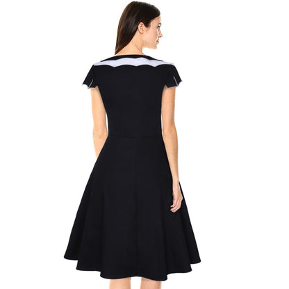 Bat Embroidered Plus Size Women's Dress